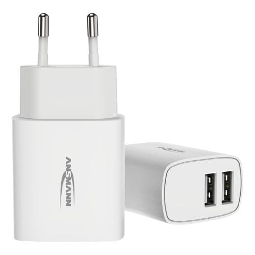 Chargeur USB Ansmann HC212, 2 ports USB, 12 W, blanc