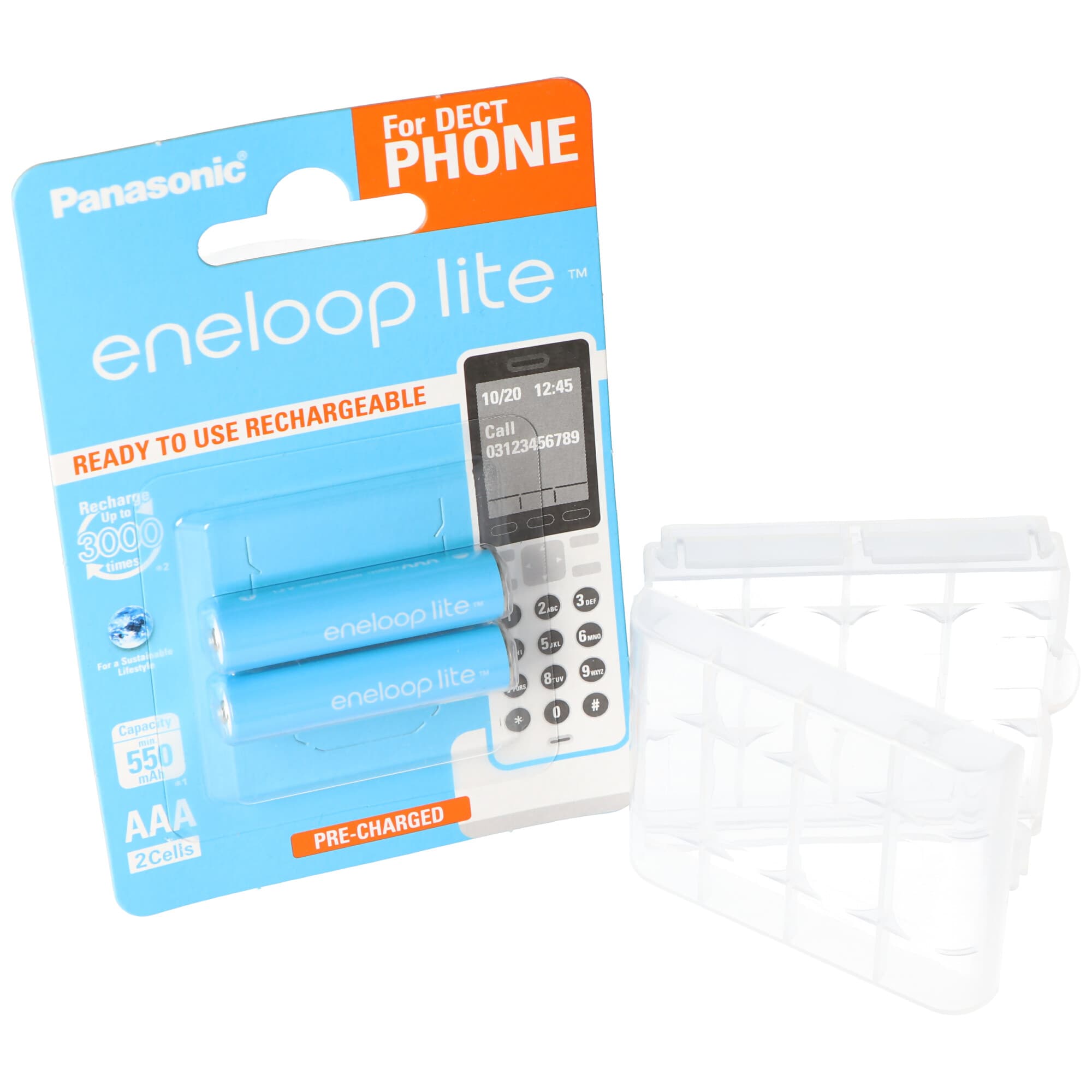 Batterie micro 2K eneloop lite BK-4LCCE / 2DE Batterie Ni-MH 1.2V / 600mAh pour téléphone DECT, y compris AccuSafe AAA