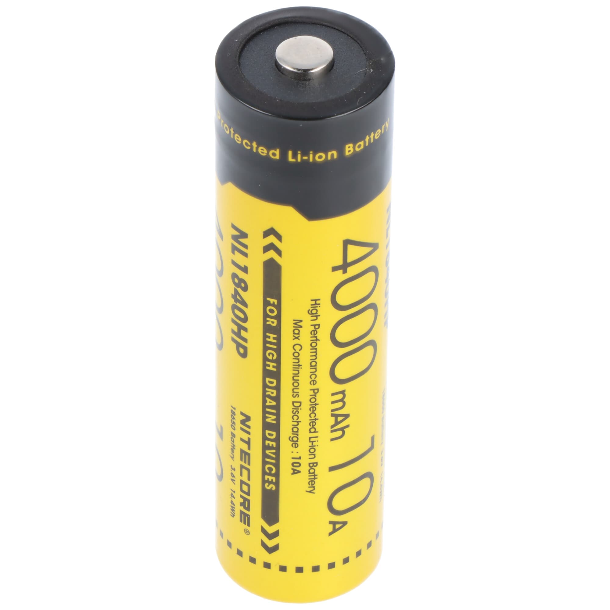 Batterie Nitecore 18650 Li-Ion, NL1840HP, 4000mAh, avec circuit de protection