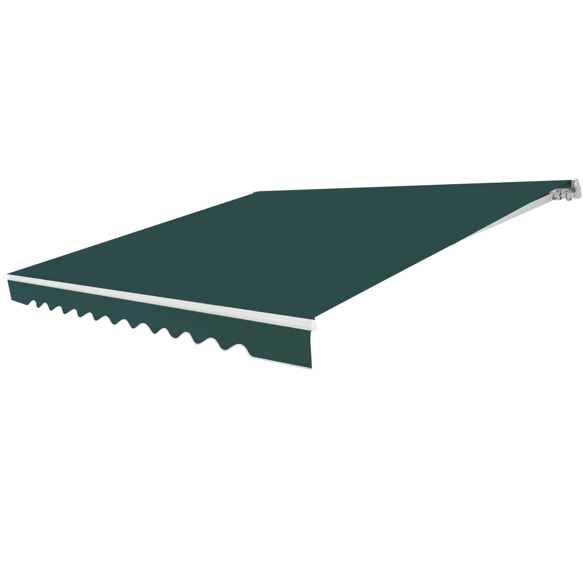 CostwayStore Banne de Balcon Rétractable 3x2,5M Tissu Résistant aux UV et à l'Eau Angle Réglable 5-35° Vert
